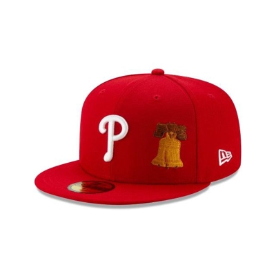 Red Philadelphia Phillies Hat - New Era MLB Team Describe 59FIFTY Fitted Caps USA4812769